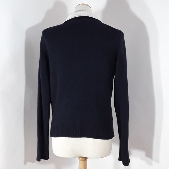 Banana Republic navy blue 3 button wool sweater - Picture 4 of 8